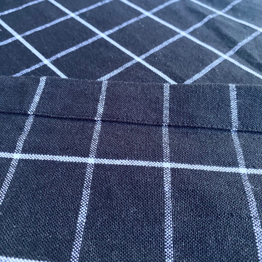 Sur La Table Black & White Grid Cotton Table Runner 16x108" – Modern Minimalist - Picture 8 of 11